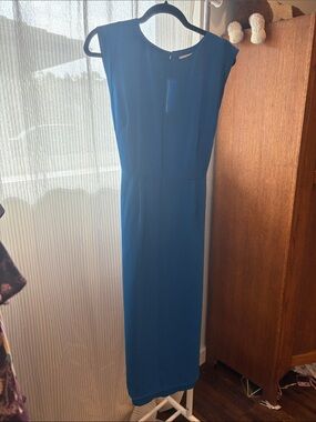 Boden Teal Cap-Sleeve Maxi Dress